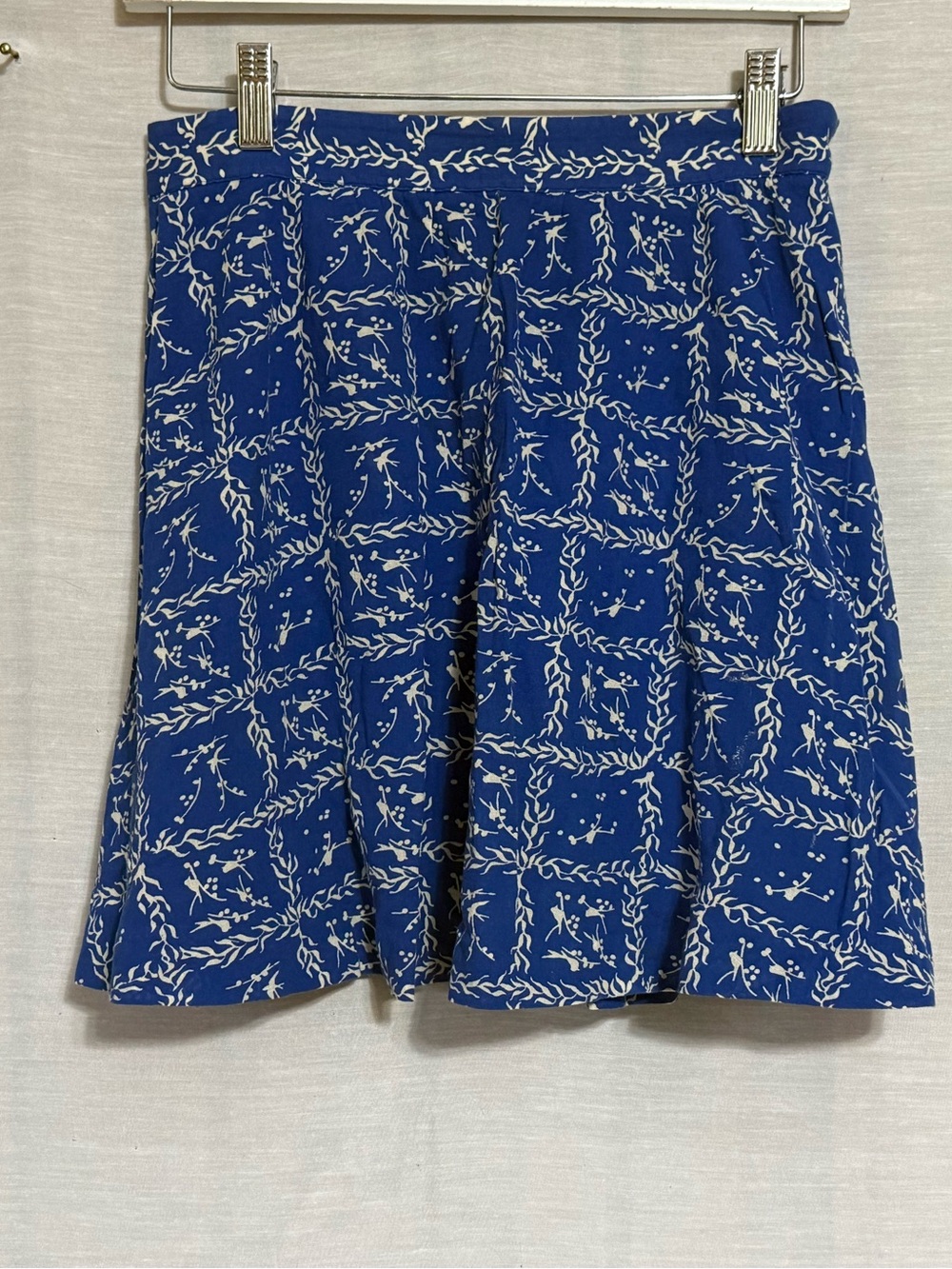 & Other Stories Blue Floral Pleated Mini Skirt US 6